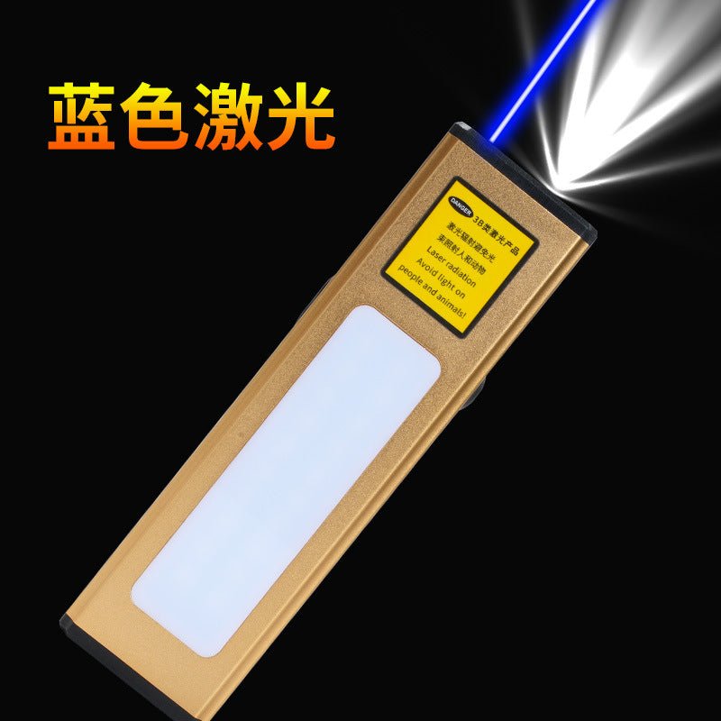 2in1 レーザー懐中電灯 高出力LEDライト|長距離レーザーポインター USB充電式 指示棒・教鞭・サンドテーブル用 多機能ライト - 光点