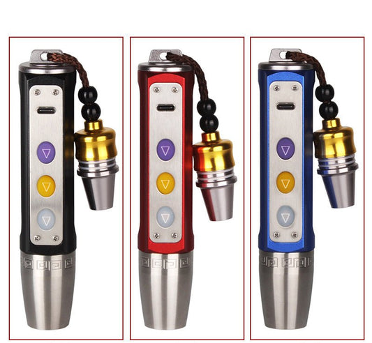 宝石鑑定 懐中電灯 3光源|翡翠・宝石・琥珀 鑑定用ライト UV365nm 紫外線/黄光/白光|USB充電式 原石・アンティーク検査対応 携帯用 - 光点