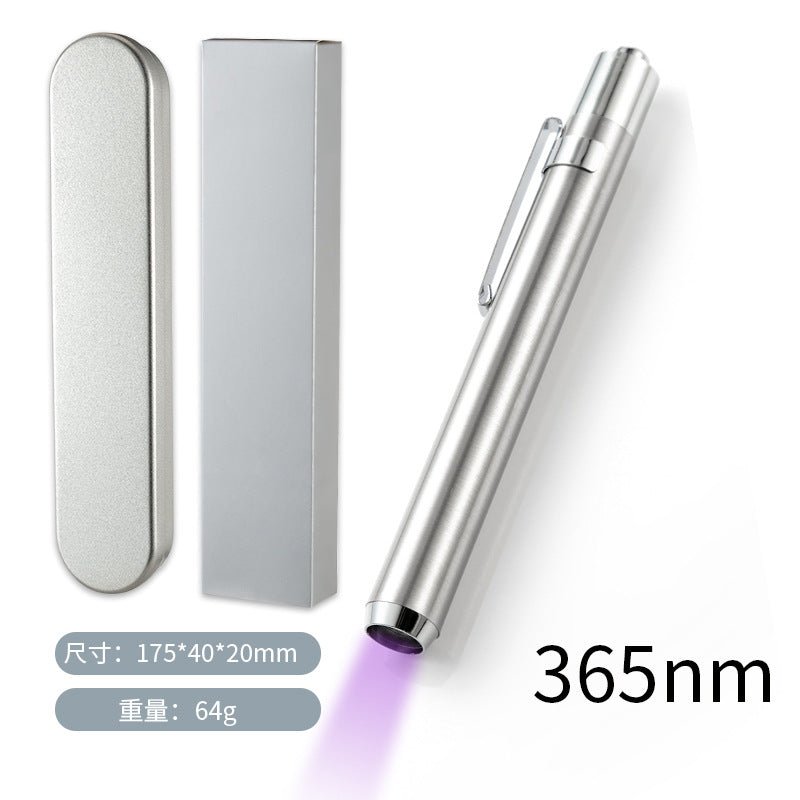 365nm/395nm UVライト 紫外線懐中電灯 ブラックライト 高輝度 UVLED 携帯型 蛍光剤検出 宝石鑑定 偽造防止 UV硬化 樹脂硬化 検札ライト - 光点