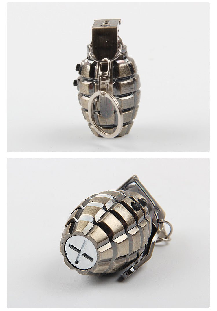 キーホルダーライト LED ミニ懐中電灯 グレネード風デザイン|ポータブル照明 アウトドア・イベント用 小型 軽量 ペンダント型ミニ懐中電灯 - 光点