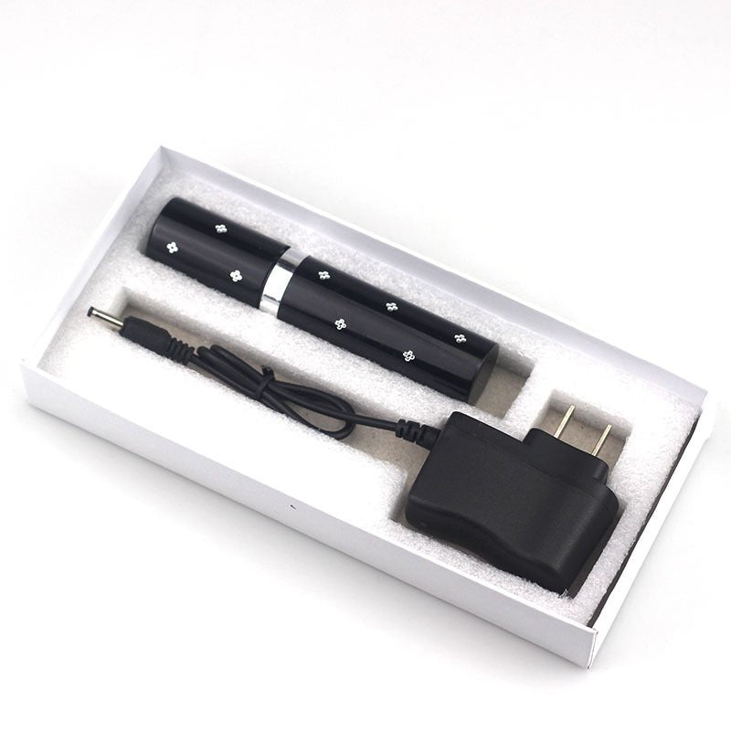 リップスティック型セルフディフェンスライト 直接充電式 LED懐中電灯 キーチェーン 多機能 女性向け 手のひらサイズ 通勤 夜道 アウトドア 自宅防犯 スタイリッシュ - 光点