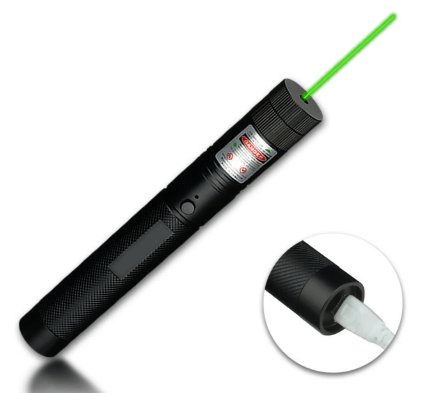 強力100mW 緑レーザーポインター USB充電式 高出力 長距離照射 ズーム調節可能 工事現場 指示棒 カラス避け プレゼン 夜釣り 登山 探検 アルミ合金 軽量 耐久性 12時間連続使用 高精度フォーカス - 光点