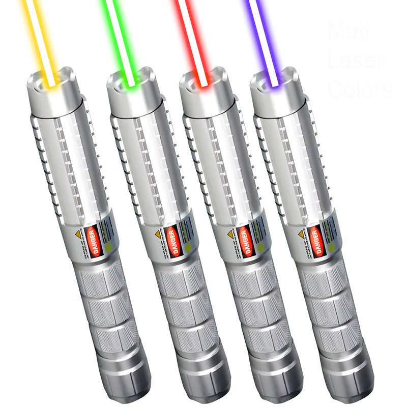 高出力1500mWレーザーポインター グリーン＆ブルー＆赤レーザーポインター 長距離照射 バッテリー充電器 屋外用 高輝度ライト トレーニング・自動車学校・航海指示用 高出力燃焼タイプ - 光点