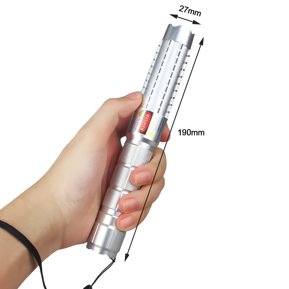 高出力1500mWレーザーポインター グリーン＆ブルー＆赤レーザーポインター 長距離照射 バッテリー充電器 屋外用 高輝度ライト トレーニング・自動車学校・航海指示用 高出力燃焼タイプ - 光点