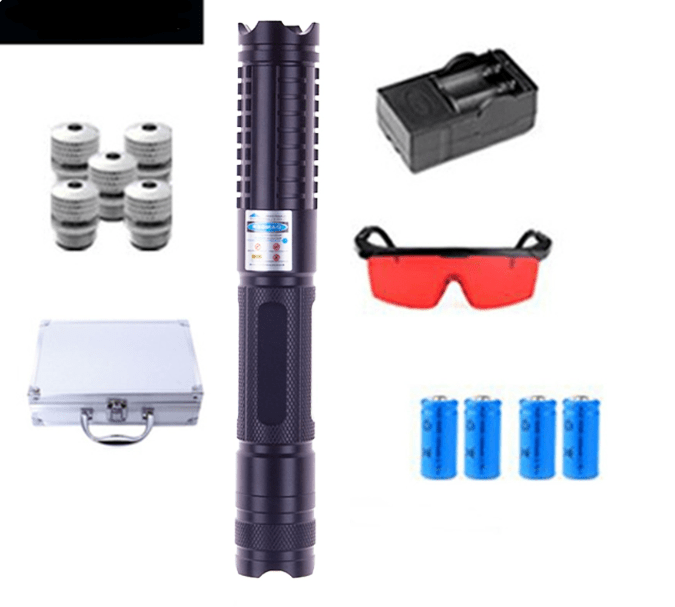高出力1500mWレーザーポインター グリーン＆ブルー＆赤レーザーポインター 長距離照射 バッテリー充電器 屋外用 高輝度ライト トレーニング・自動車学校・航海指示用 高出力燃焼タイプ - 光点