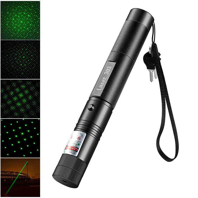 【強力200mW 緑レーザーポインター】バッテリー充電器 532nm 長距離照射 昼間でも見やすい 安全レーザー指示棒｜照射径調整可 耐寒・長寿命 15時間連続照射 高出力タイプ｜カラス避け・現場作業・プレゼン・アウトドア用 - 光点 - 光点