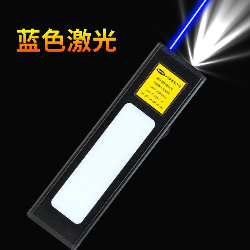 2in1 レーザー懐中電灯 高出力LEDライト｜長距離レーザーポインター USB充電式 指示棒・教鞭・サンドテーブル用 多機能ライト - 光点