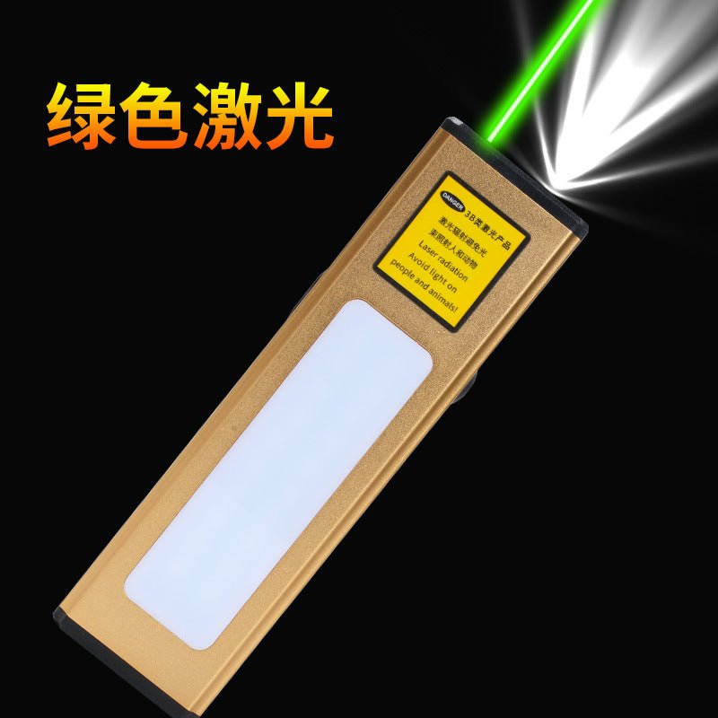 2in1 レーザー懐中電灯 高出力LEDライト｜長距離レーザーポインター USB充電式 指示棒・教鞭・サンドテーブル用 多機能ライト - 光点