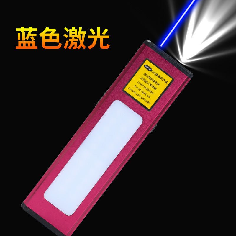 2in1 レーザー懐中電灯 高出力LEDライト｜長距離レーザーポインター USB充電式 指示棒・教鞭・サンドテーブル用 多機能ライト - 光点