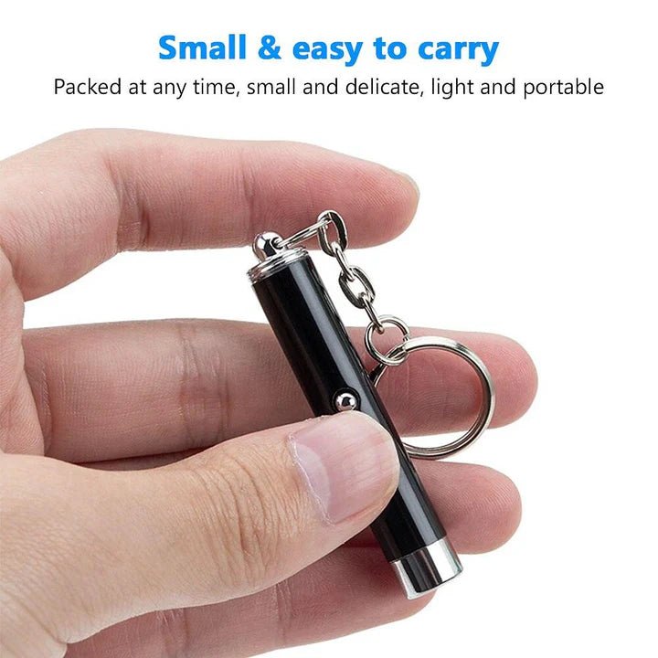 ミニレーザーポインター 猫用おもちゃ 3本セット 赤色レーザー LEDライト付き 2in1 アルミ合金製 小型ポインターペン 犬猫トレーニング しつけ 遊び用 高輝度 携帯便利 - 光点