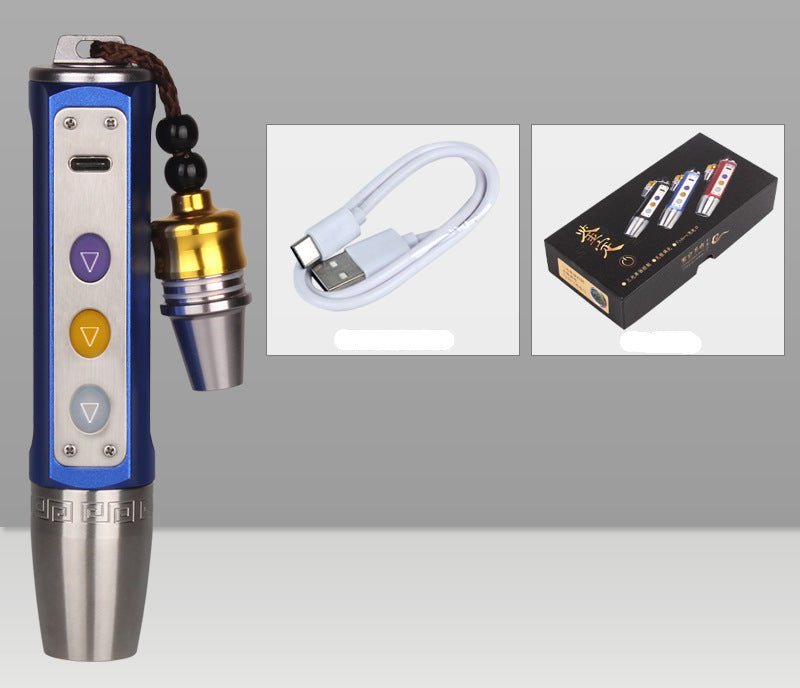 宝石鑑定 懐中電灯 3光源｜翡翠・宝石・琥珀 鑑定用ライト UV365nm 紫外線/黄光/白光｜USB充電式 原石・アンティーク検査対応 携帯用 - 光点