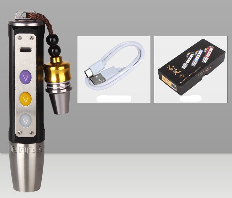 宝石鑑定 懐中電灯 3光源｜翡翠・宝石・琥珀 鑑定用ライト UV365nm 紫外線/黄光/白光｜USB充電式 原石・アンティーク検査対応 携帯用 - 光点