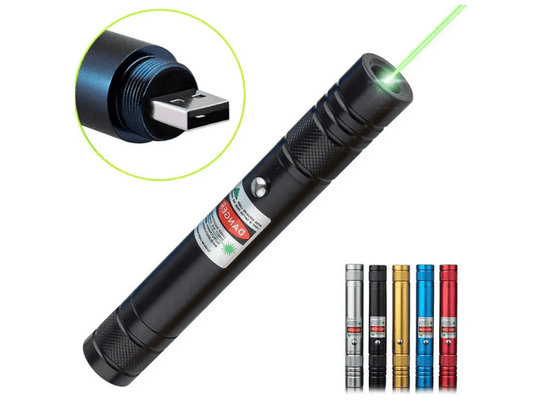 レ—ザーポインター 30mW USB充電式 高輝度グリーンレーザー 建築・工事現場・建設調査・災害現場対応 長距離指示・視認性向上 耐久アルミボディ 新しいUSB無線で直接充電 安定出力プロ仕様 - 光点 - 光点