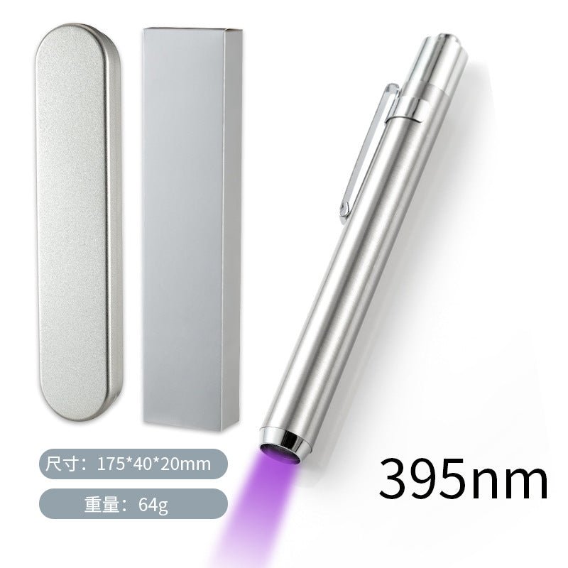 365nm／395nm UVライト 紫外線懐中電灯 ブラックライト 高輝度 UVLED 携帯型 蛍光剤検出 宝石鑑定 偽造防止 UV硬化 樹脂硬化 検札ライト - 光点