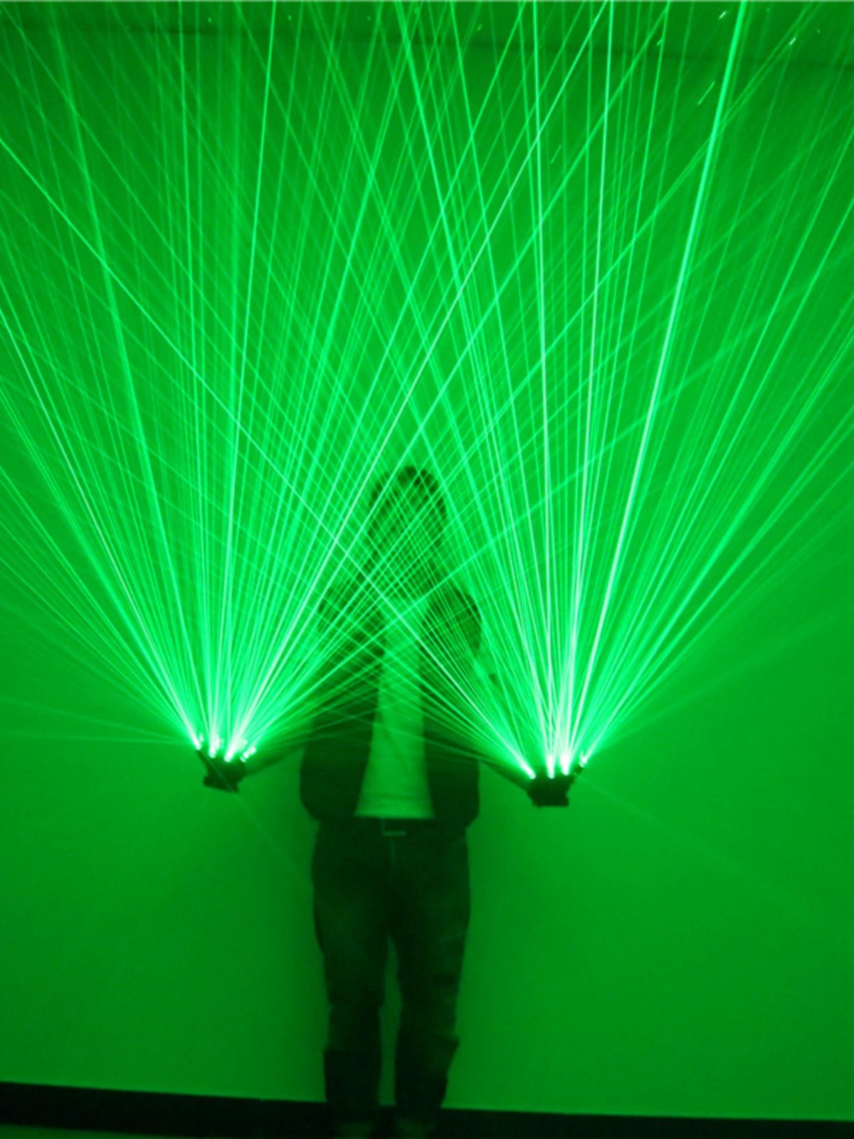 レーザーグローブ 赤色・緑色 50mW 高輝度レーザー手袋 DJ・クラブ・パーティー・ダンスショー演出用 蛍光発光コスチューム 舞台小道具 屋内外対応 安全認証モデル - 光点