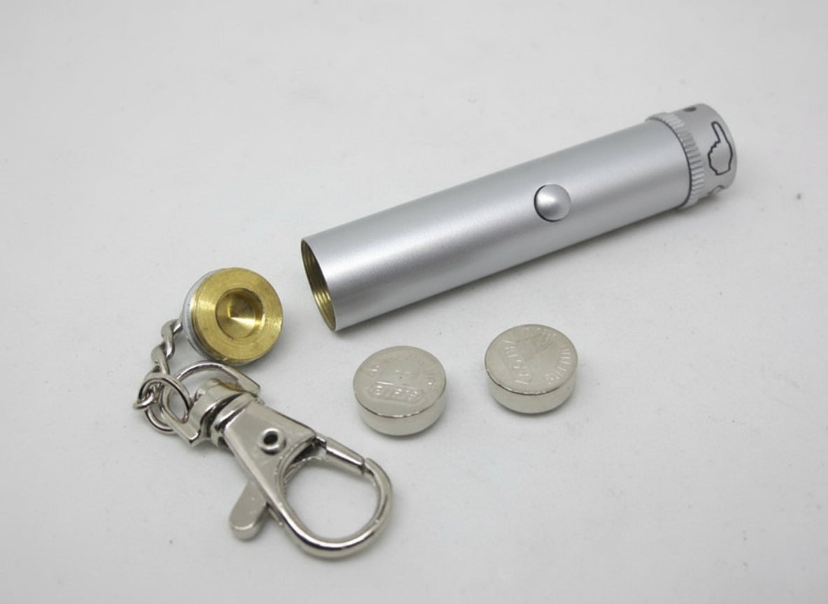 5mW 赤色レーザーポインター 5in1 ポインターペン キーリング付き 小型携帯型 プレゼン 授業 会議 猫用おもちゃ 室内遊び対応 光点 - 光点