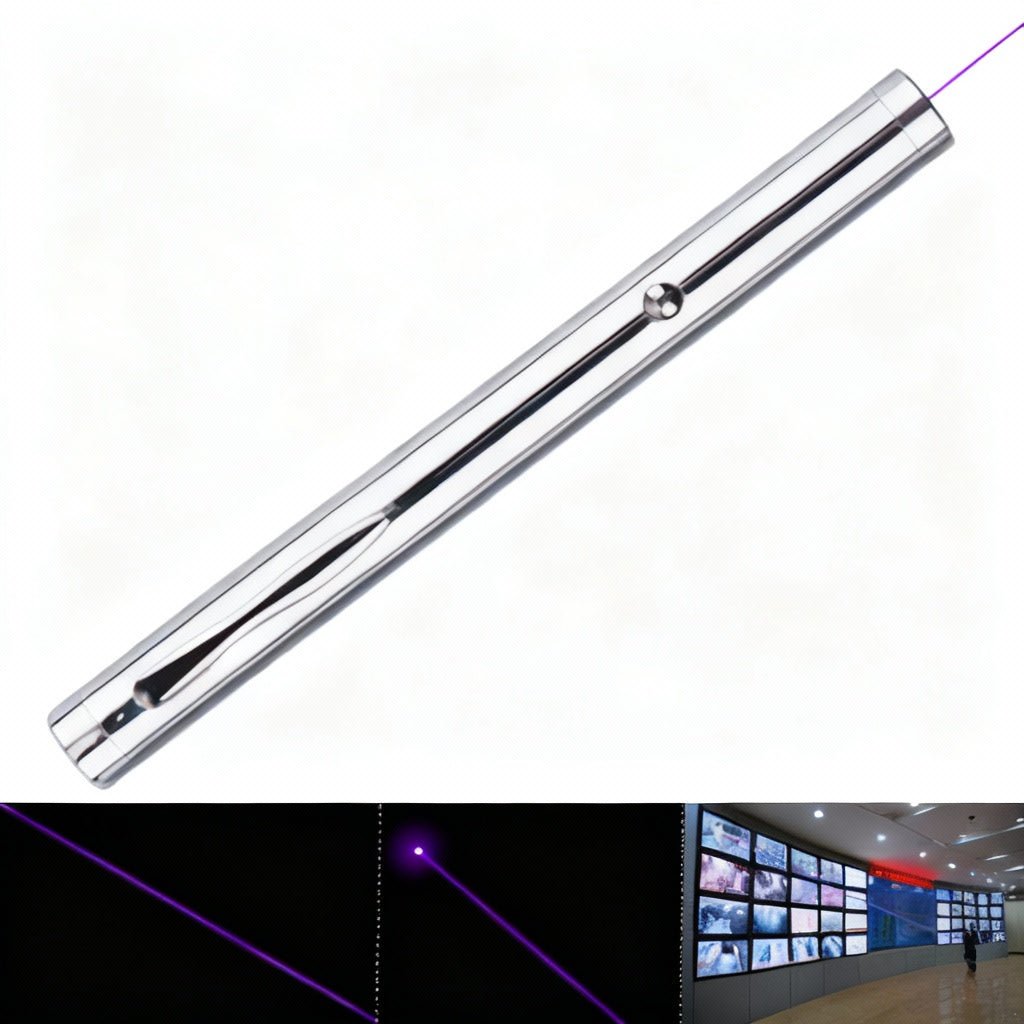 5mW パープルレーザーポインター 青紫光 ペン型 小型 軽量 USB充電式 長距離照射 指示棒 天体観測 プレゼン 会議 教育用 - 光点