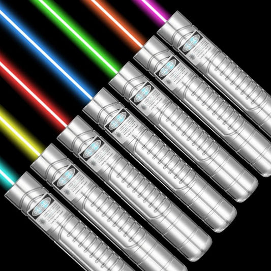 多色7波長レーザーポインター タイプ 青・緑・赤・紫ほか 長距離ガイド用 USB充電式 ライト機能付 教育・プレゼン・観測サポート用ツール - 光点