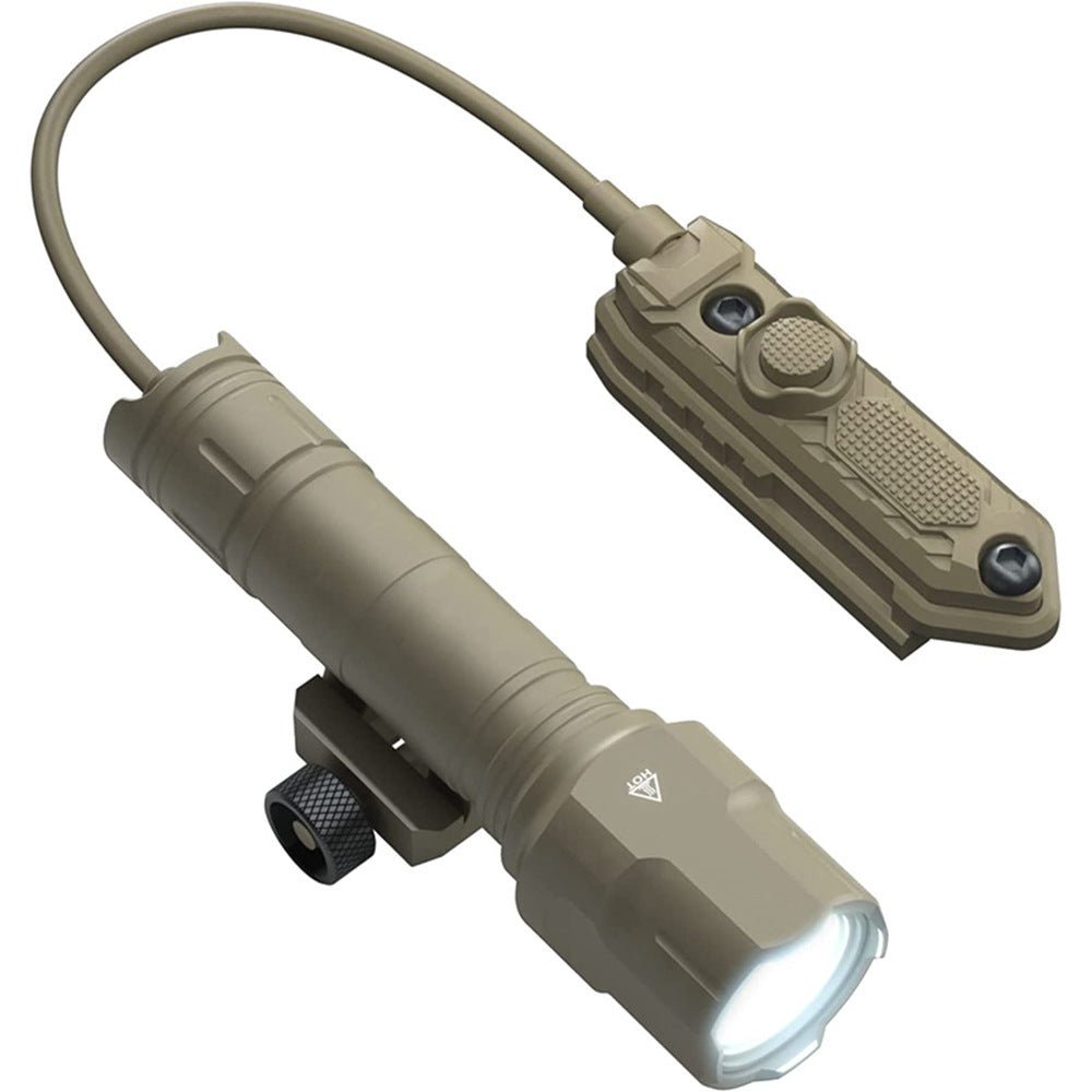 高輝度LED懐中電灯 1200lm ストロボ機能 タクティカルライト アルミ合金 ボタンスイッチ 防犯・防災・アウトドア用 フラッシュライト ブラック - 光点