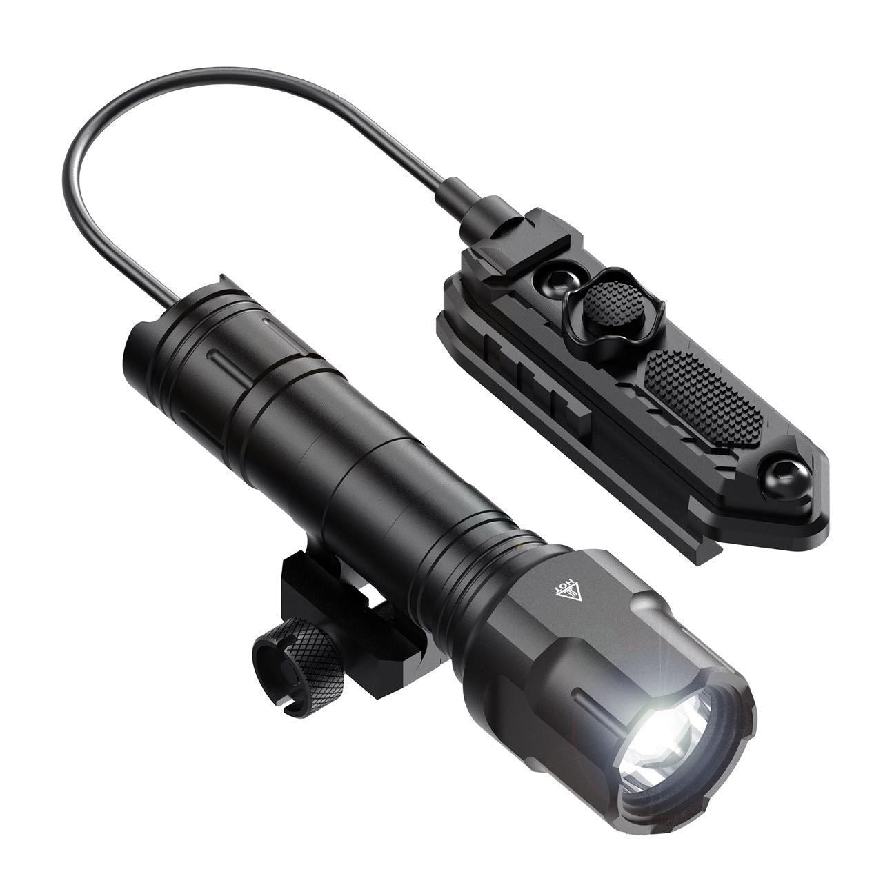 高輝度LED懐中電灯 1200lm ストロボ機能 タクティカルライト アルミ合金 ボタンスイッチ 防犯・防災・アウトドア用 フラッシュライト ブラック - 光点