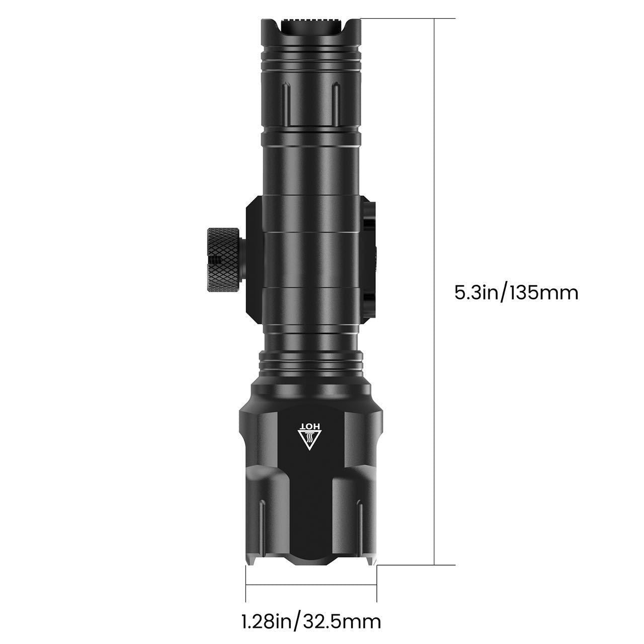 高輝度LED懐中電灯 1200lm ストロボ機能 タクティカルライト アルミ合金 ボタンスイッチ 防犯・防災・アウトドア用 フラッシュライト ブラック - 光点