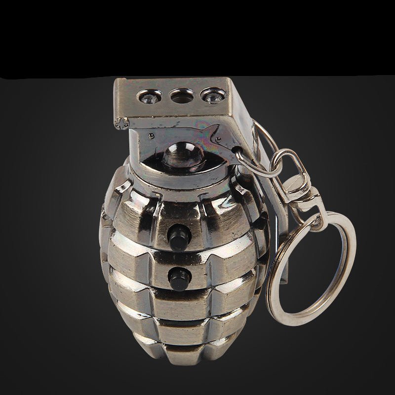 キーホルダーライト LED ミニ懐中電灯 グレネード風デザイン｜ポータブル照明 アウトドア・イベント用 小型 軽量 ペンダント型ミニ懐中電灯 - 光点