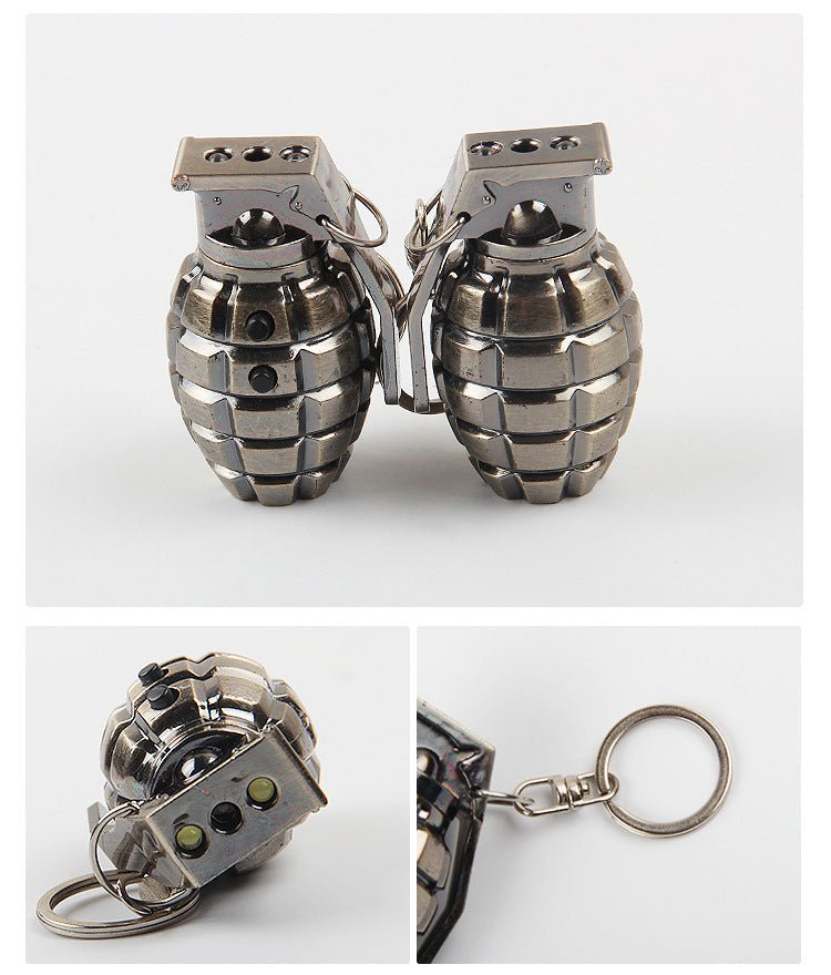 キーホルダーライト LED ミニ懐中電灯 グレネード風デザイン｜ポータブル照明 アウトドア・イベント用 小型 軽量 ペンダント型ミニ懐中電灯 - 光点