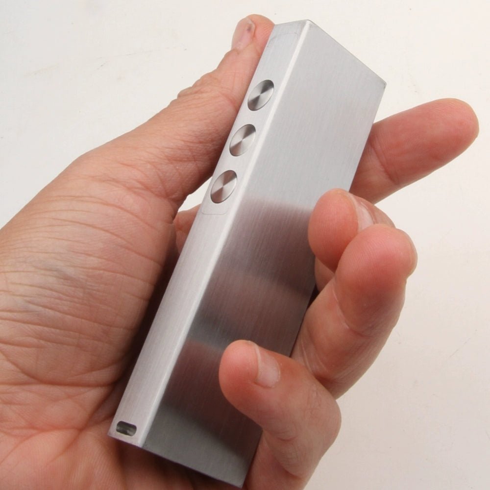 LED懐中電灯・レーザー兼用 正方形ステンレス製ハイパワーポインターペン USB充電式 高出力スクエアライト 教学・建築・プレゼンデモ用 多機能指示棒 インジケーター - 光点