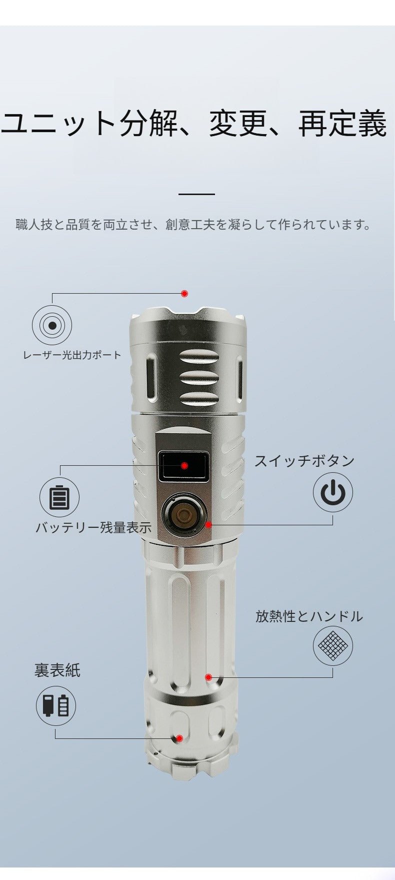 高出力レーザー 懐中電灯 青色光・緑色光 高輝度 長距離照射 レーザーポインター 屋外用 スターポインター 天体観測 登山 アウトドア対応 光点 - 光点