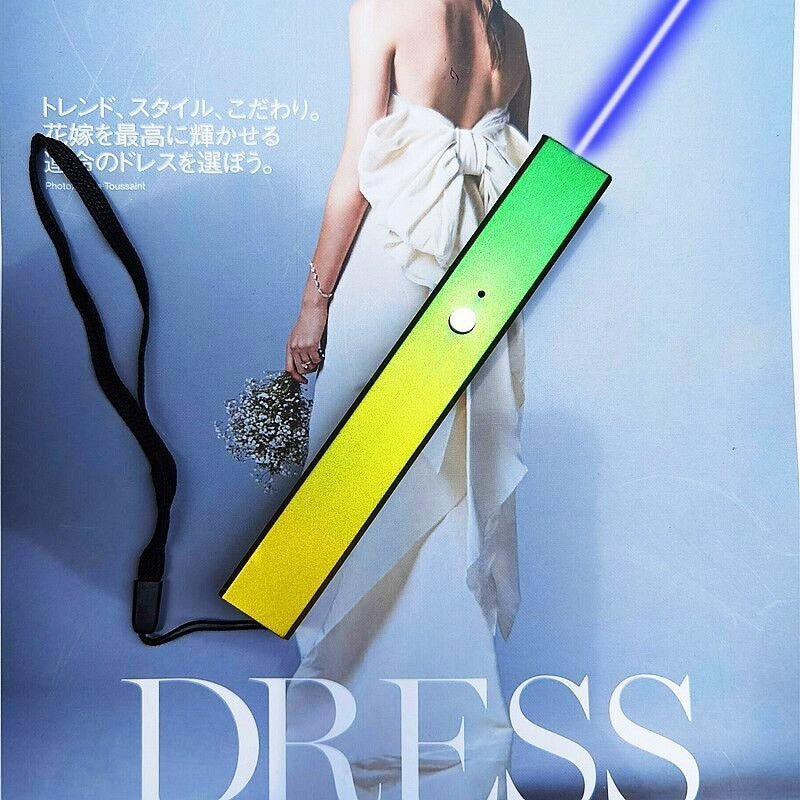 青色レーザーポインター USB充電式 強力長距離レーザー 指示棒・教育用ペン 正方形デザイン プレゼンテーション・講義・研修・説明会・実験・デモンストレーション対応 高輝度シアンレーザー 光学モデル提示 プロ用コンサル向けツール 室内外使用可 キャットティーザー機能付き 緑/赤レーザー - 光点 - 光点