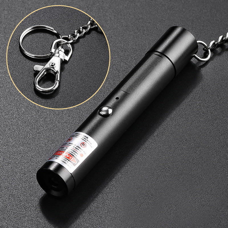 キーホルダー型 USB充電式レーザーポインター カラス撃退・屋外対策・アウトドア・猫のおもちゃ・夜間作業対応 緑色・赤色選択可能 高輝度照射・携帯型ライト 充電式ミニレーザーポインター懐中電灯 ポインターペンモデル - 光点 - 光点