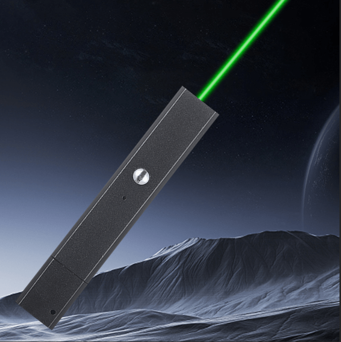 青色レーザーポインター USB充電式 強力長距離レーザー 指示棒・教育用ペン 正方形デザイン プレゼンテーション・講義・研修・説明会・実験・デモンストレーション対応 高輝度シアンレーザー 光学モデル提示 プロ用コンサル向けツール 室内外使用可 キャットティーザー機能付き 緑/赤レーザー - 光点 - 光点