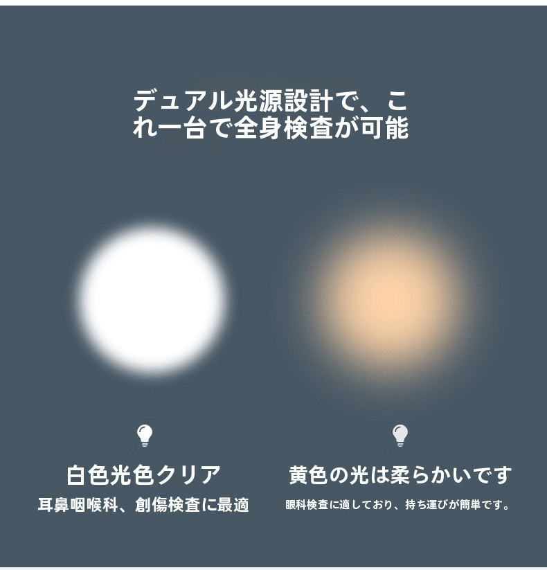 USB充電式デュアル光源 医療用ペンライト LED高輝度 ステンレス製 瞳孔・口腔・耳鼻咽喉科検査用 小型診察ライト 医師 看護師 歯科衛生士向け 携帯しやすいプロ仕様ミニライト 光点 - 光点